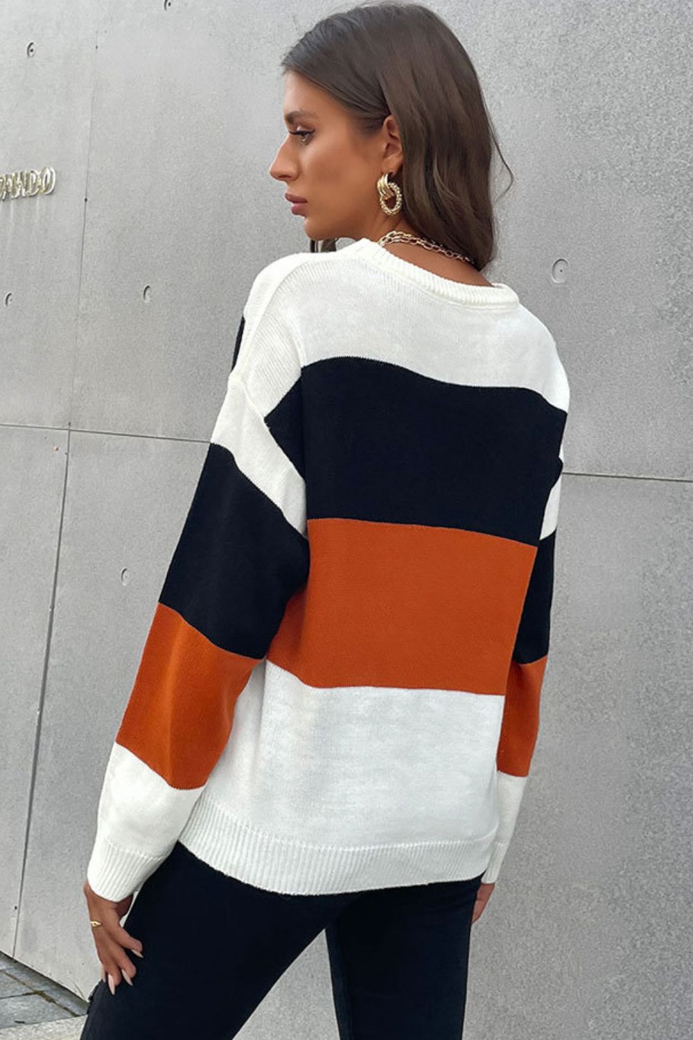 Longing For Fall Color Block Sweater