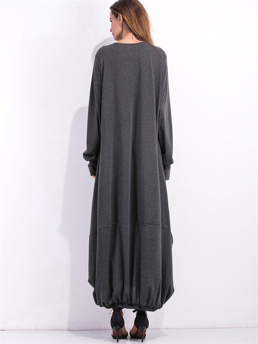 Sweatshirtkleid mit Rundhalsausschnitt und langen Ärmeln in voller Größe