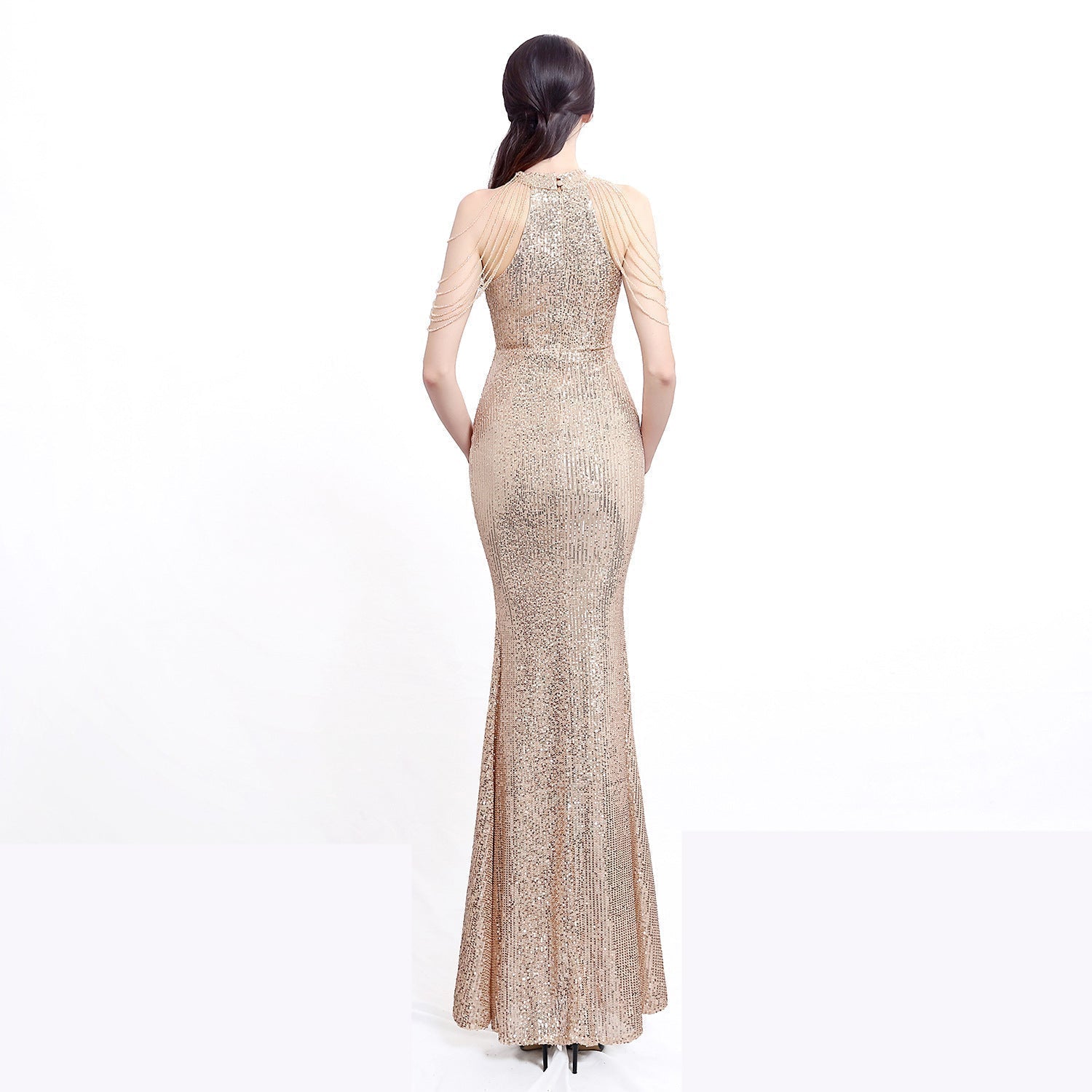 Harper formal sequin halterneck dress