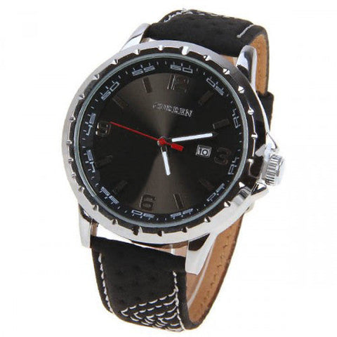 Watch with Leather Band (Shadow 5.3cm Dial)