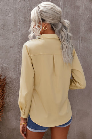 Turn-down Collar Pocketed Button Shirt