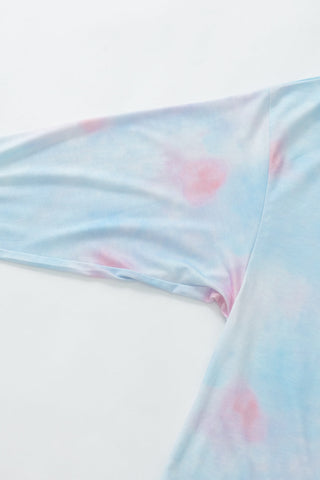 T-shirt à manches chauve-souris et col bateau tie-dye