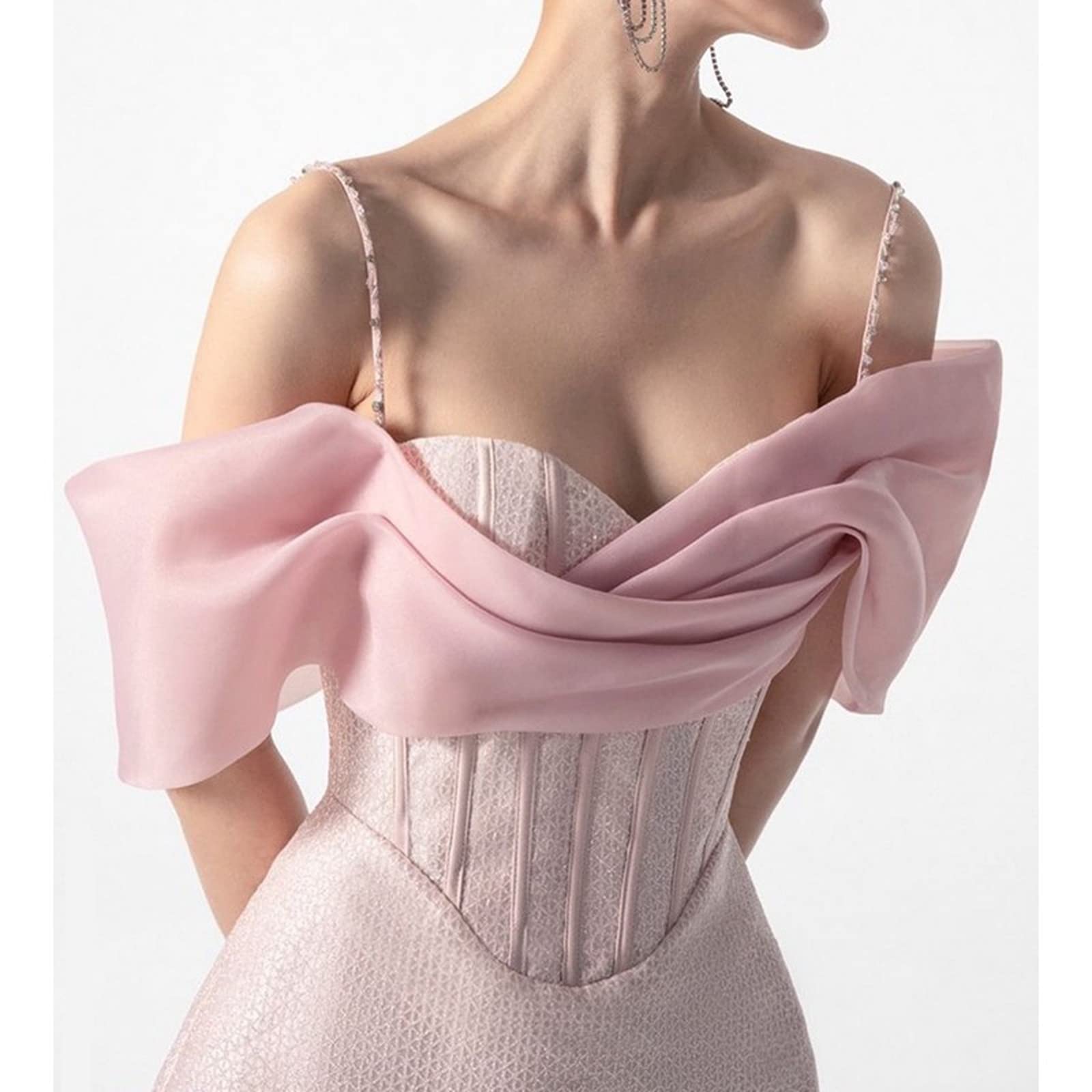 Mini-robe corset à bretelles en rose