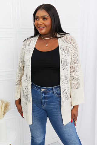 Leto Open Front Openwork Cardigan