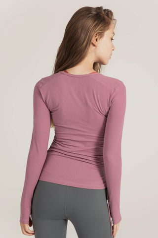 Half-Zip Drawstring Long Sleeve Sports Top