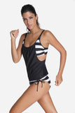Striped Swimsuit With Double Layer Lining
