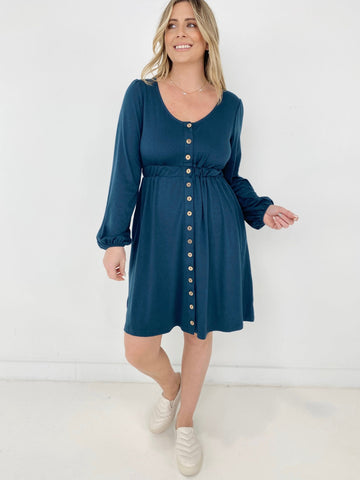 New Colors! Button Up Long Sleeve Dress