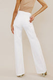Kancan High-Rise Distressed Flare Jeans in White