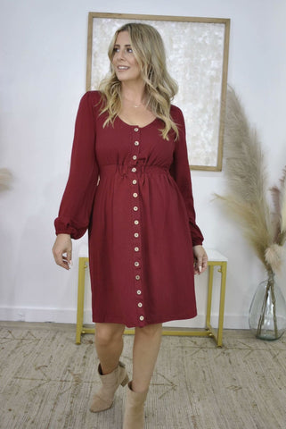 New Colors! Button Up Long Sleeve Dress