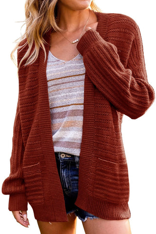 Dropped Shoulder Longline Cardigan with Pockets