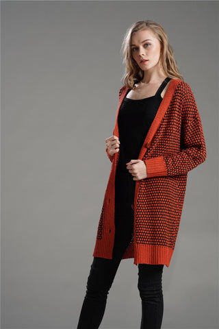 V-Neck Button Down Longline Cardigan