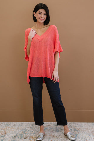 Lips Are Sealed Full Size Run Openwork Short-Sleeve Sweater