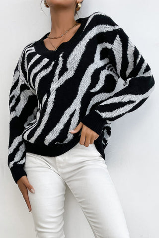 Pullover mit Zebra-Print