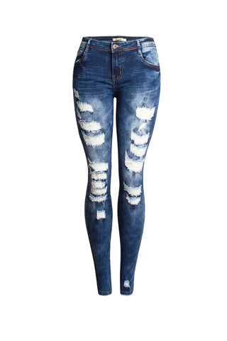 Full Size Distressed Skinny Jeans with Pockets