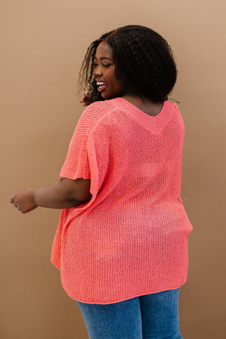 Lips Are Sealed Full Size Run Openwork Short-Sleeve Sweater