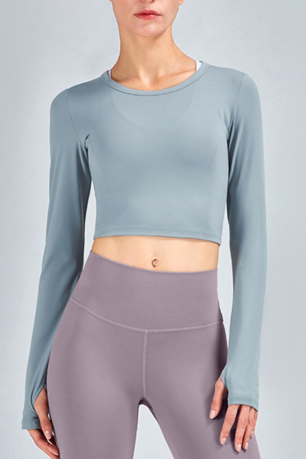 Breathable Cropped Long Sleeve Sports Top