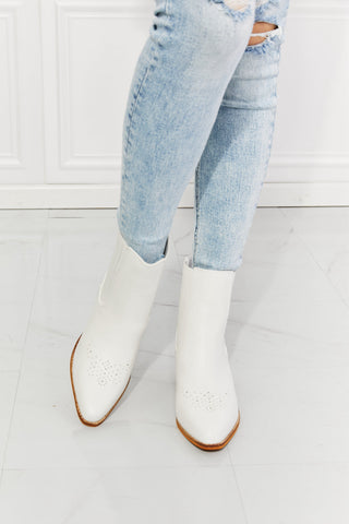 Bottines Chelsea à talons hauts Love the Journey en blanc