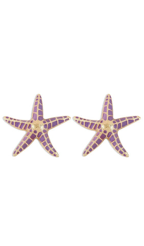 Boucles d'oreilles étoiles de mer violettes