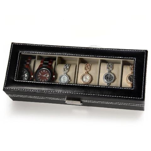 PU Leather 6 Grids Watch Box