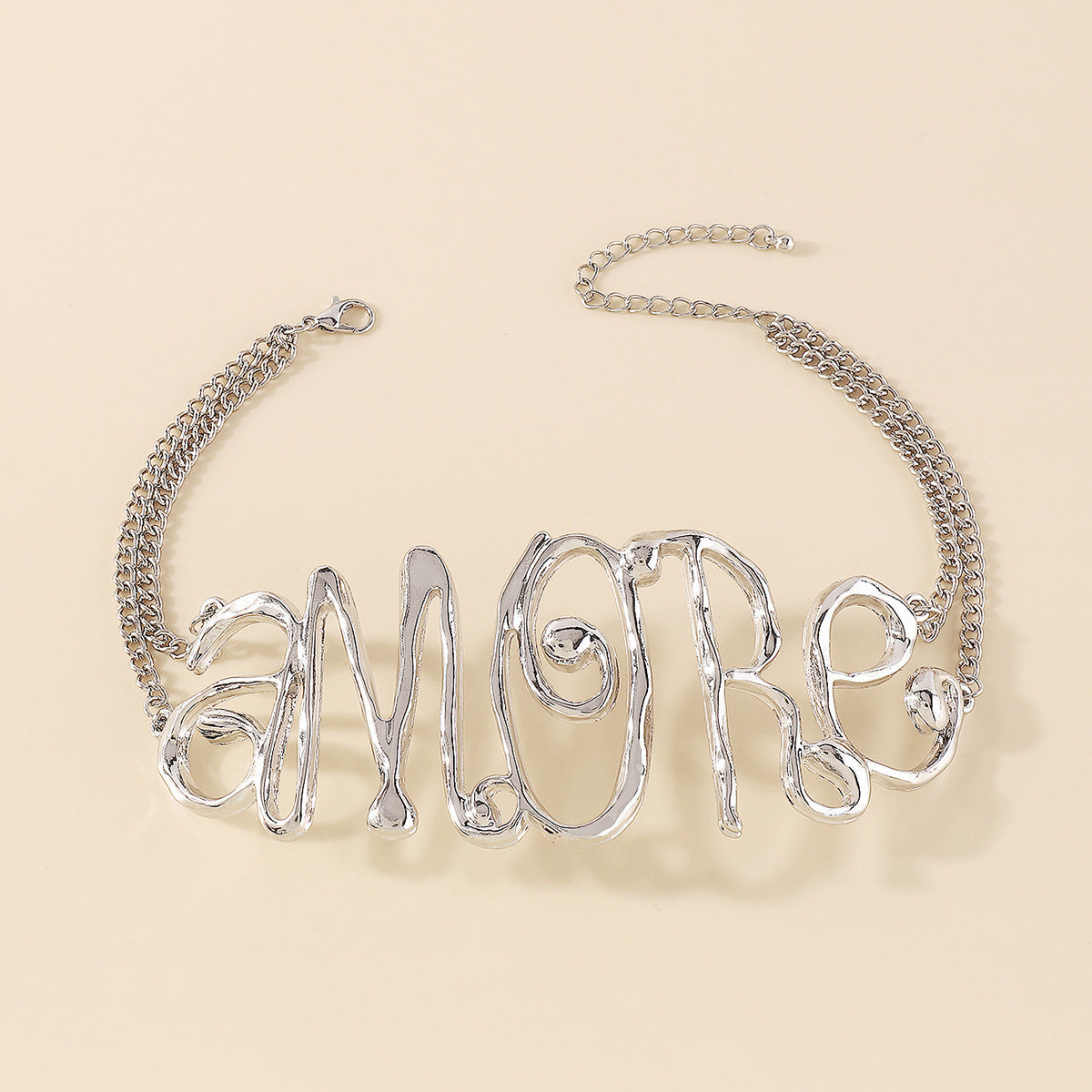 Silver Exaggerated Letter Choker