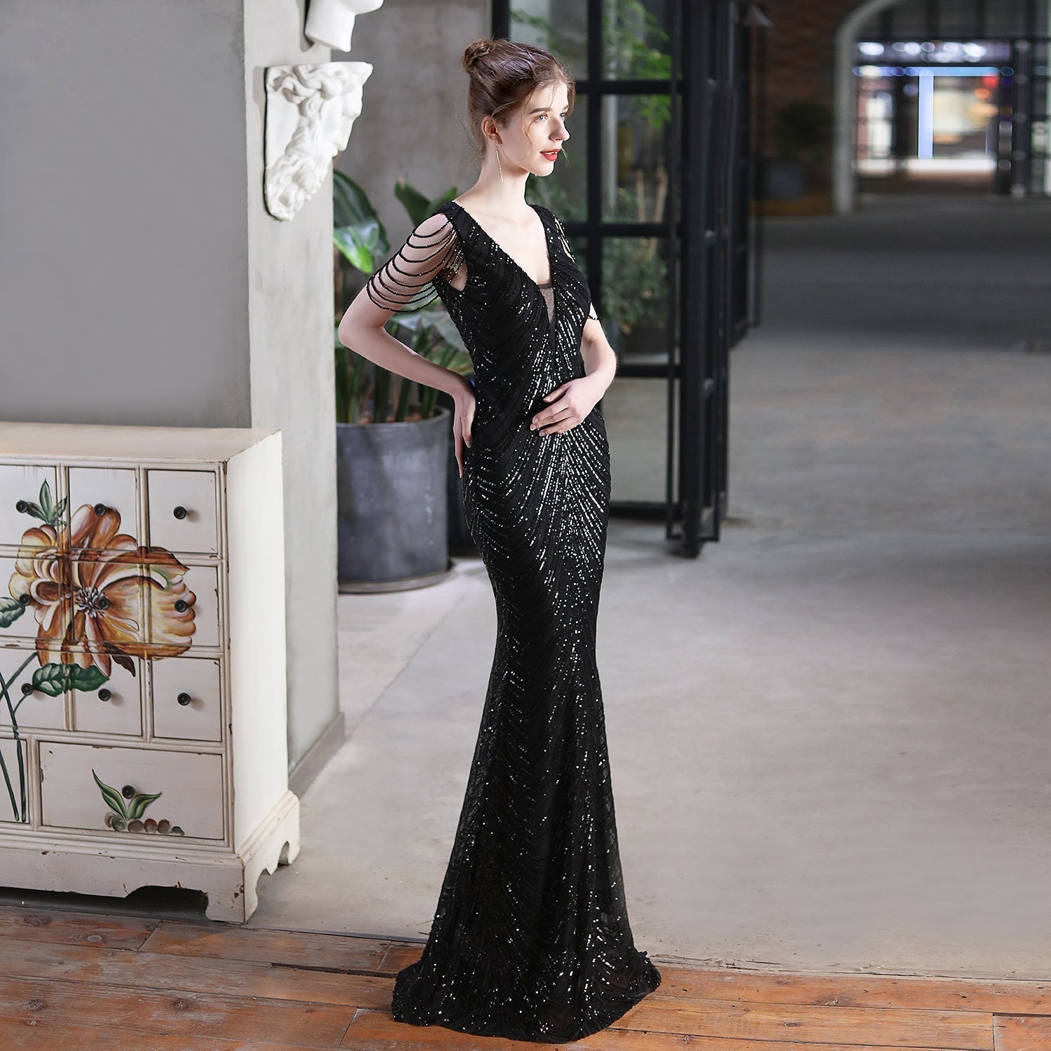 Emily Mermaid Sequin Sleeveless Prom Dress