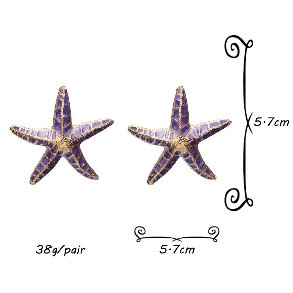 Boucles d'oreilles étoiles de mer violettes