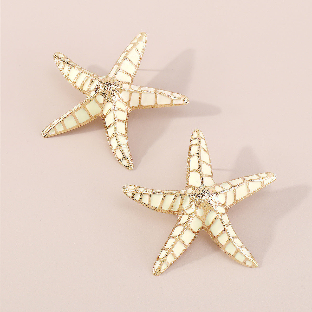 Starfish Earrings in Beige