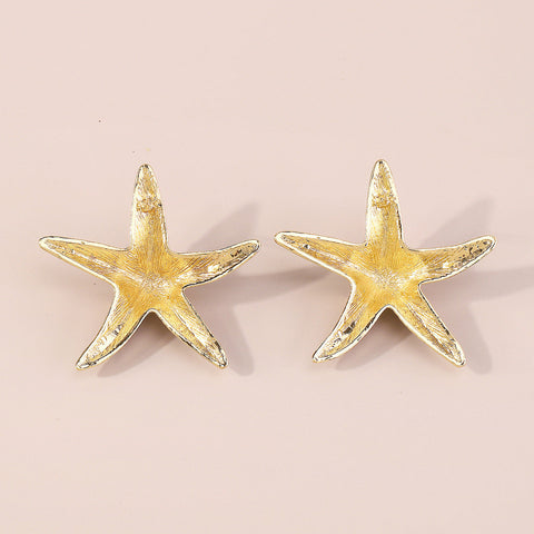 Starfish Earrings in Beige