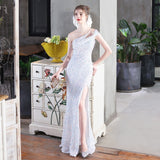 Mile one-shoulder bright sequined formal dress