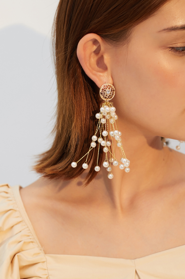 Pearl Pendant Drop Earrings