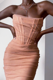 Mesh Strapless Corset Dress