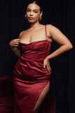 Satin Pleated Corset Midi Dress