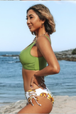 Front Cross Lace Up Bathing Suit
