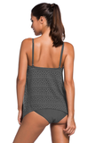 Solid Color Lace Tankini Set