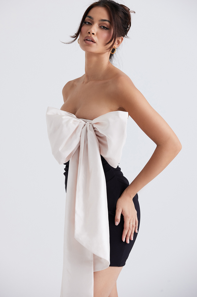 Black & Pink Bow Mini Dress – Luis Shop