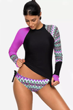 Vansa Printed Long Sleeve Swimsuit Set