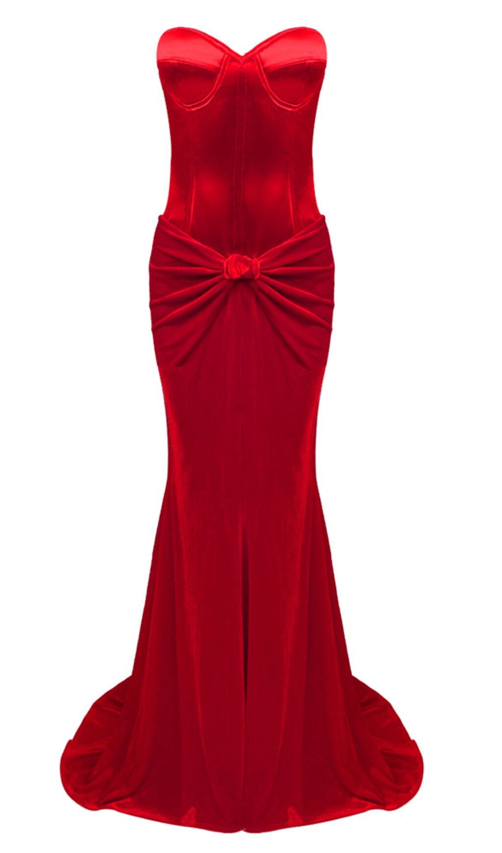 Strapless Corset Two-Piece Dress in Red