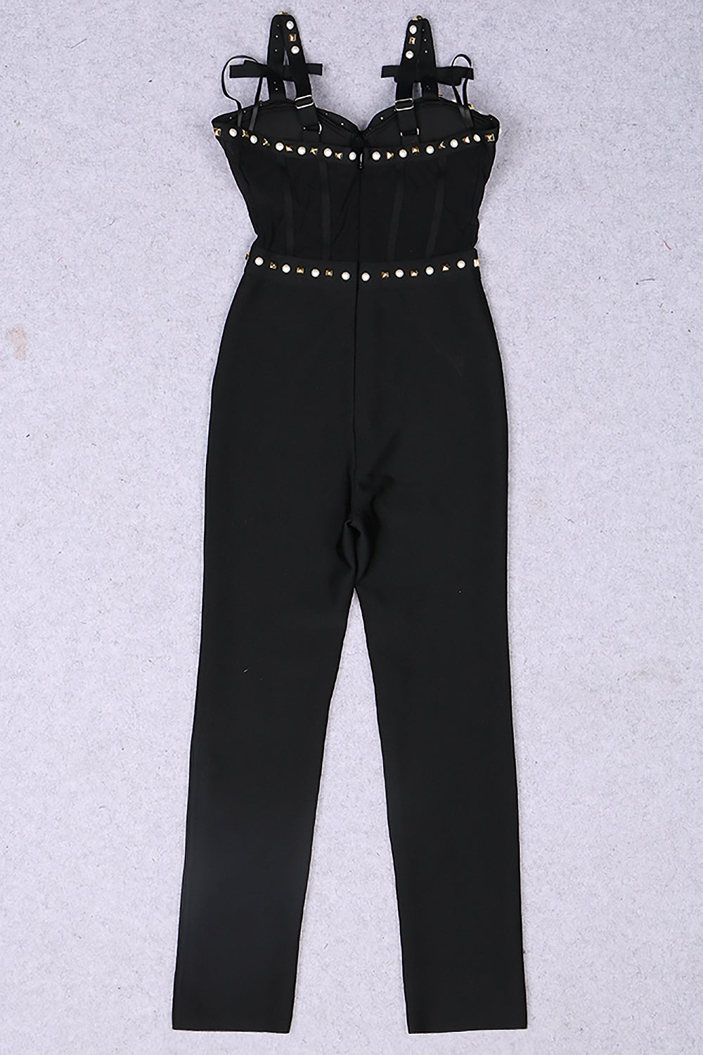 Strappy Beaded Mesh JumpSuit