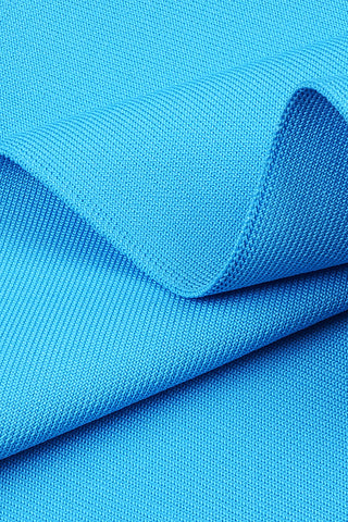 Bandage-Kleid in Midilänge mit Riemchenkorsett in Blau