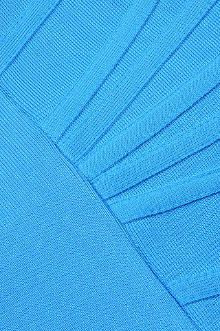 Bandage-Kleid in Midilänge mit Riemchenkorsett in Blau