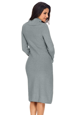 Turtle Neck Bodycon Sweater Dress