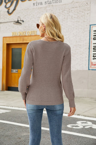 Long Sleeve Rib-Knit Sweater