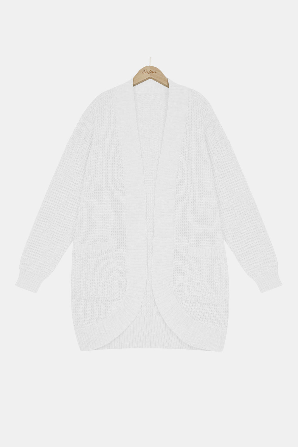 Cardigan long en grosse maille avec poches