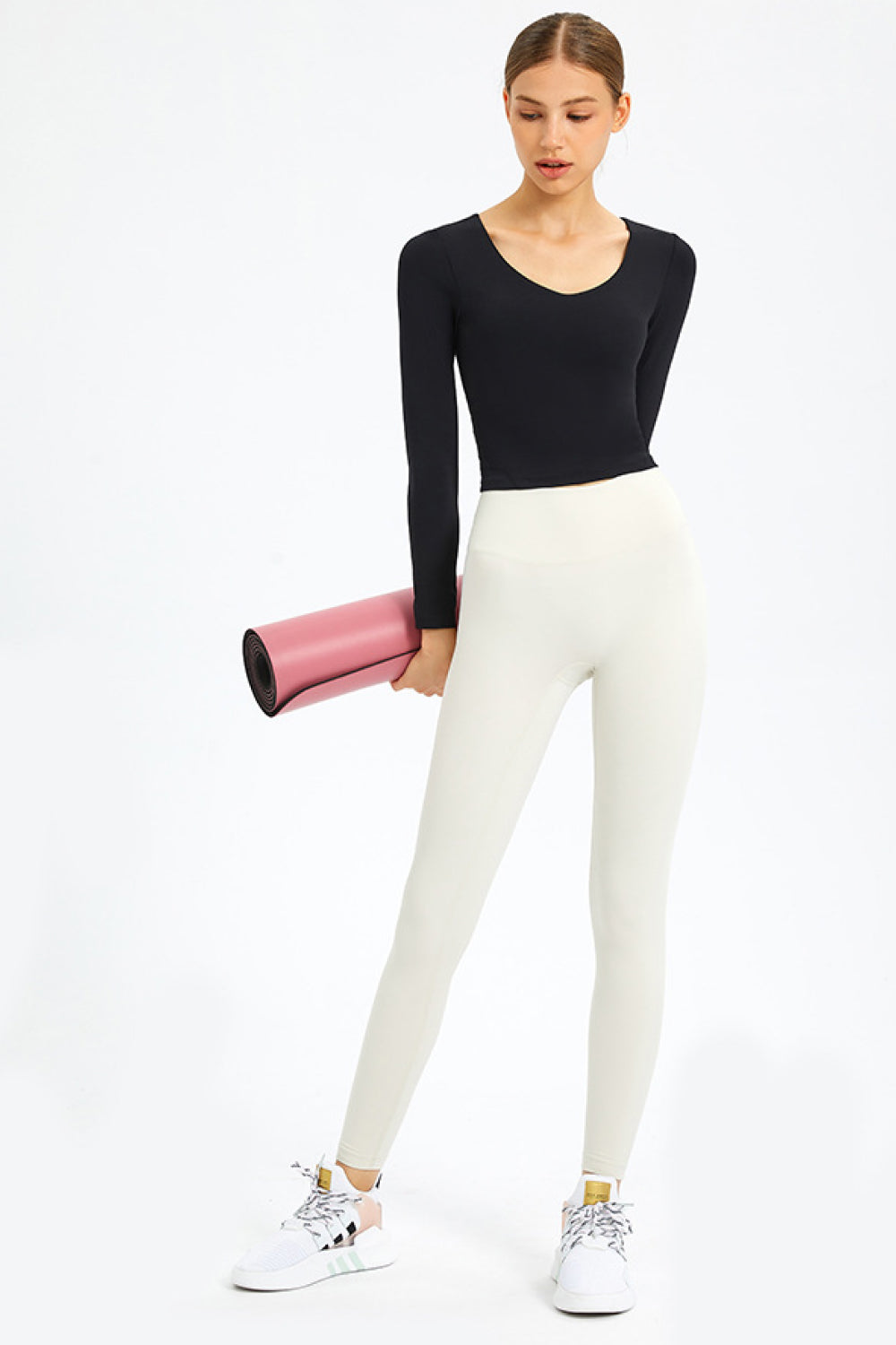 Long Sleeve Round Neck Fitness Top