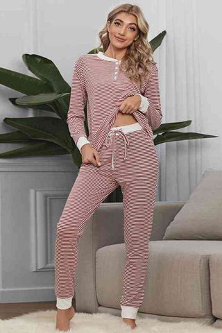 Striped Tee & Pants Pajama Set