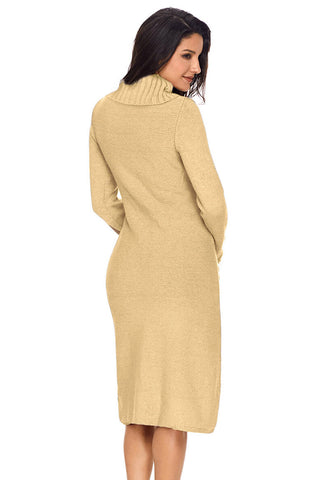 Turtle Neck Bodycon Sweater Dress