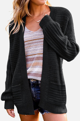Dropped Shoulder Longline Cardigan with Pockets