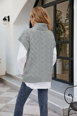 Kurzärmliger Rollkragenpullover aus Strickmischung