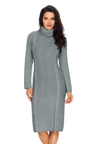 Turtle Neck Bodycon Sweater Dress