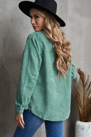 Studded Corduroy Shirt Jacket